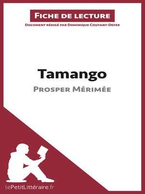 cover image of Tamango de Prosper Mérimée (Fiche de lecture)